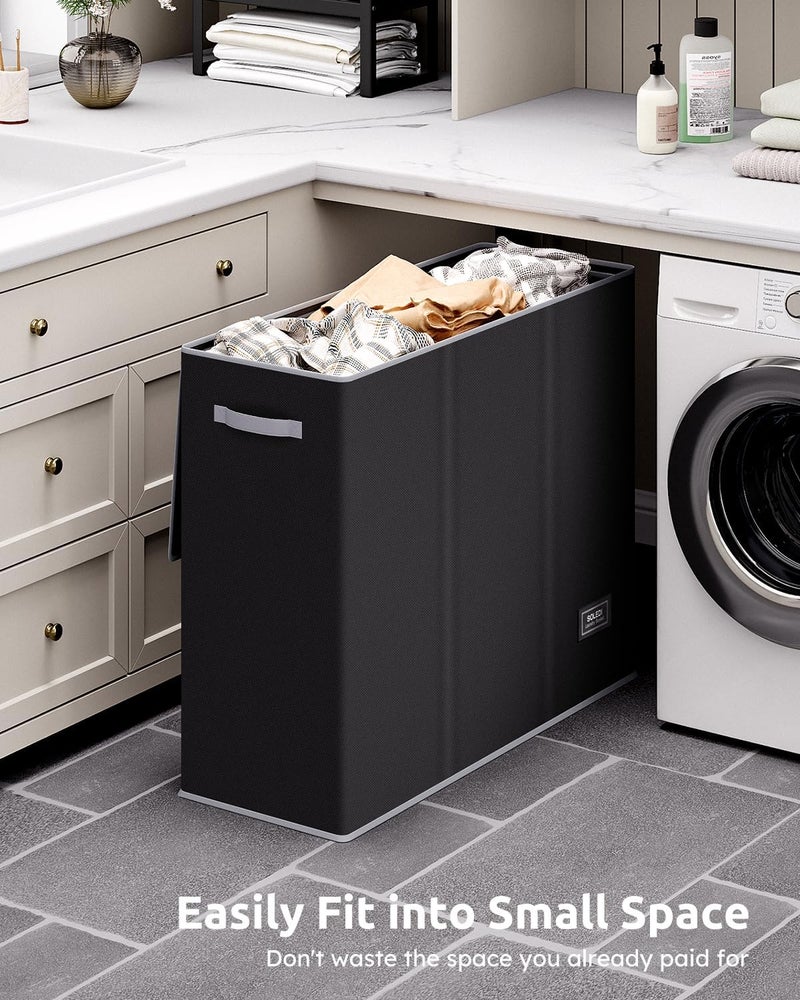 SOLEDI 180L 3 Section Extra Large Laundry Basket with Lid, Dirty Clothes Basket with Sturdy Handle, Large Organizer Laundry Hamper for Laundry Room Bedroom - Image 5