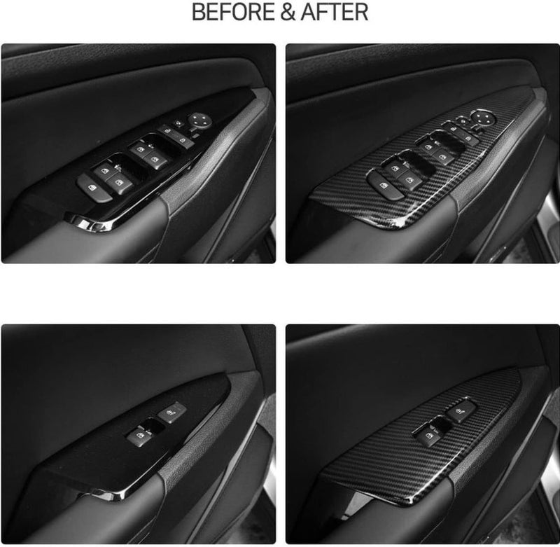Kadore for 2023-2025 Kia Sportage Hybrid Carbon Fiber Style Interior Side Windows Lift Door Panel Frame Cover Trim LHD 6-pc | ABS Carbon Fiber Pattern, LHD, Side Door Windows Lift Panel Frame Cover Decoration and Protection 6-pc, Not for 2026 - Image 2