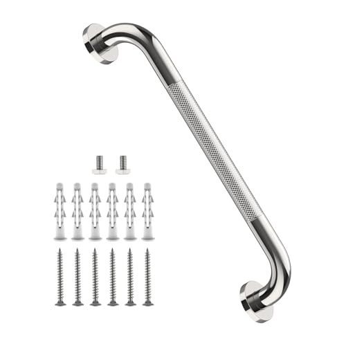 ZUEXT 16 Inch Stainless Steel Chrome Shower Grab Bar, ZUEXT Towel Bar, Bathroom Balance Bar, Safety Hand Rail Support, Handicap Elderly Injury Senior Bath Assist Handle - Image 1