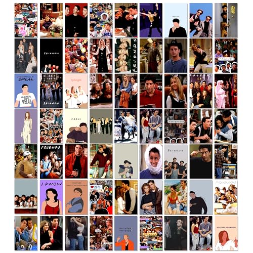 Rousrie Paper Aesthetic F.R.I.E.N.D.S Tv Shows Wall Collage Kit for Study Room Walls Decoration Size:4.00X6.00 Inches (Set of 63 Decor Stickers Poster) Self-Adesive Poster, Home, Self-Adhesive - Image 1