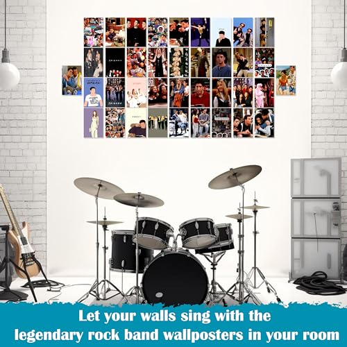 Rousrie Paper Aesthetic F.R.I.E.N.D.S Tv Shows Wall Collage Kit for Study Room Walls Decoration Size:4.00X6.00 Inches (Set of 63 Decor Stickers Poster) Self-Adesive Poster, Home, Self-Adhesive - Image 2
