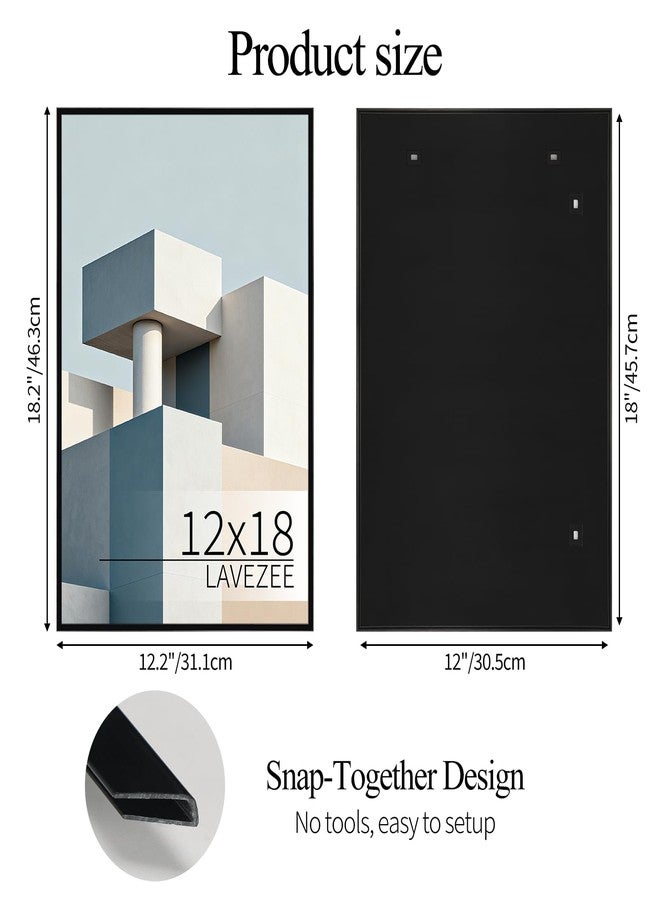 Lavezee 12x18 Poster Frame Black 6 Packs, Lightweight 12 x 18 Picture Frames for Wall Mounting, Display 12 by 18 Pictures, Posters & Art Prints Vertically or Horizontally - Image 2