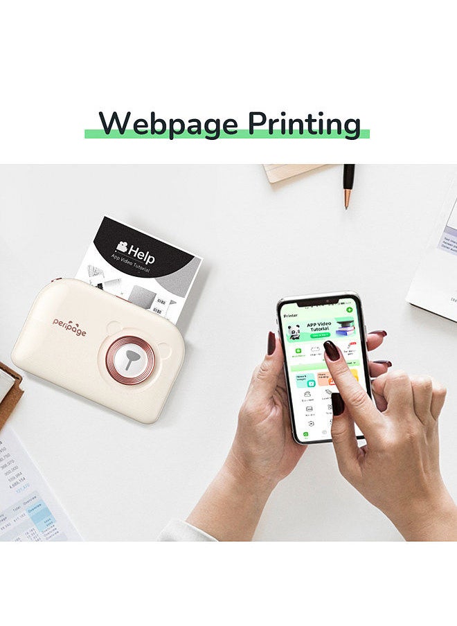 PeriPage A3X Mini Portable Photo Sticker Printer 203dpi BT Wireless Mobile Thermal Printer Receipt Label Maker Support 77mm/56mm Paper Width Compatible with Android iOS Windows  - Image 2