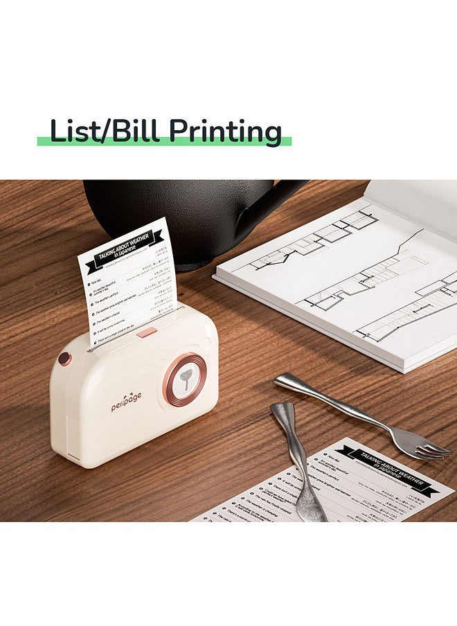 PeriPage A3X Mini Portable Photo Sticker Printer 203dpi BT Wireless Mobile Thermal Printer Receipt Label Maker Support 77mm/56mm Paper Width Compatible with Android iOS Windows  - Image 3