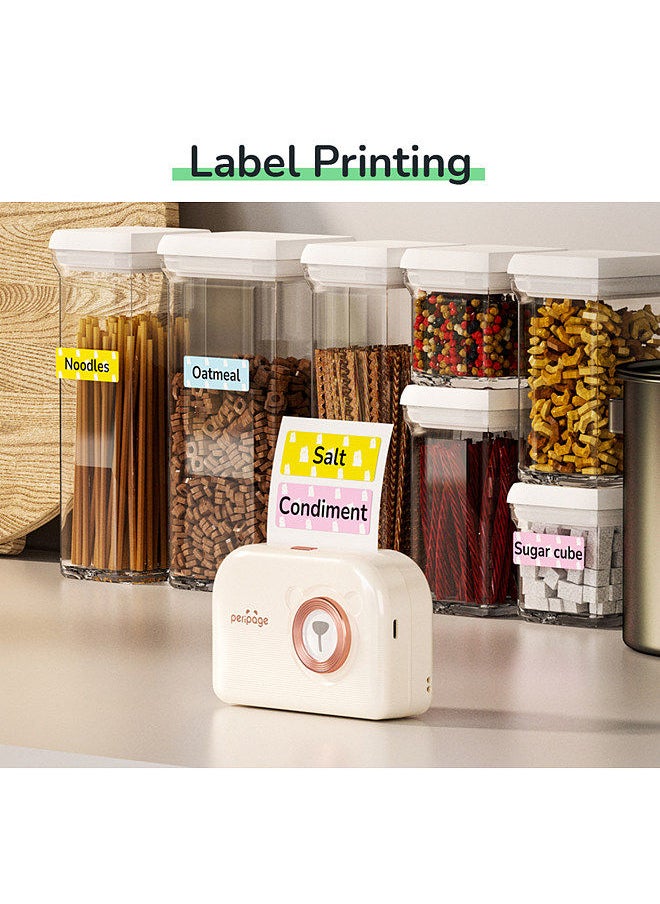 PeriPage - A3X Mini Portable Photo Sticker Printer 203dpi BT Wireless Mobile Thermal Printer Receipt Label Maker Support 77mm/56mm Paper Width Compatible with Android iOS Windows - Image 1