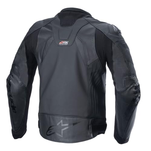 Alpinestars GP Plus R V4 Rideknit Leather Jacket, Race Fit, CE-Certified, Stretch Zones, Premium Cowhide, Advanced Airflow Panels, 56, Black/Black - Image 2