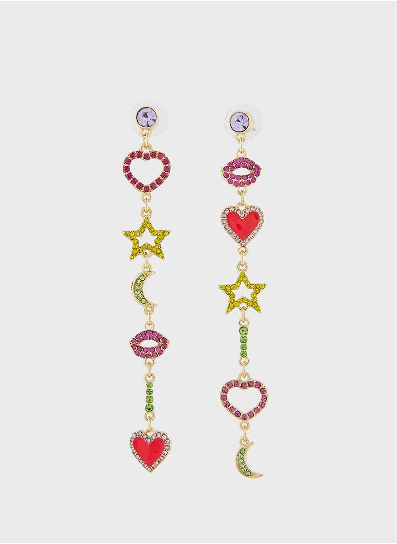 Ginger - Heart & Star Drop Earrings - Image 1