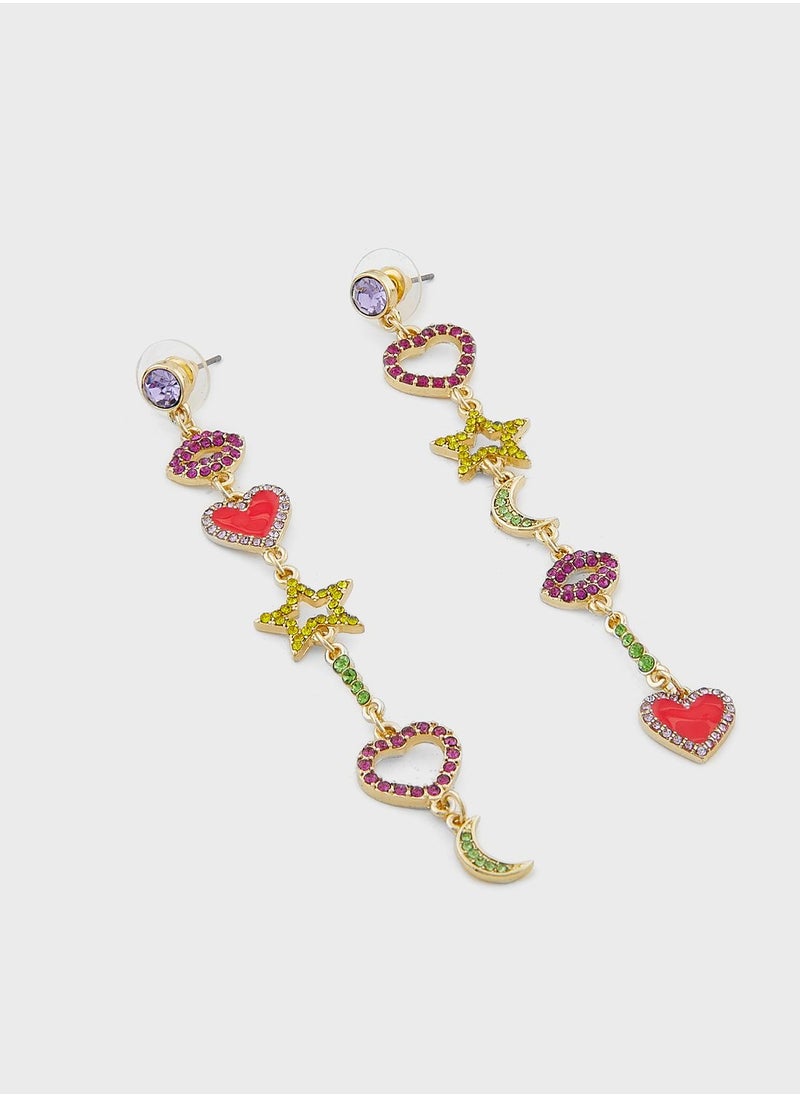 Ginger - Heart & Star Drop Earrings - Image 1