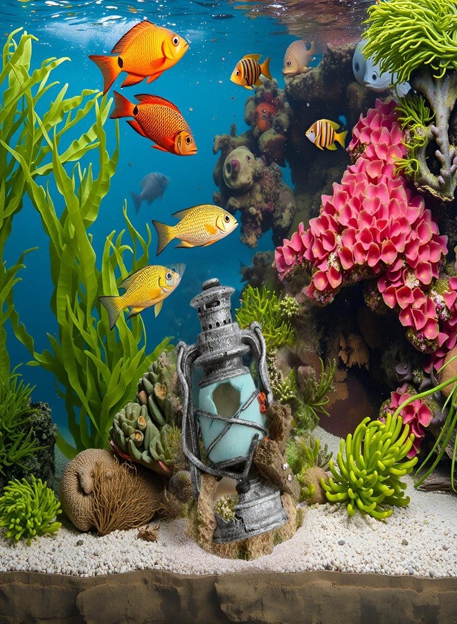 Saim Aquarium Ornament Realistic Hollow Hole Kerosenes Lamp Fish Tank Decoration for Betta Goldfish, Cichlid, Shrimp Breeding, Pleco Cave Natural Aquarium Decor - Image 5