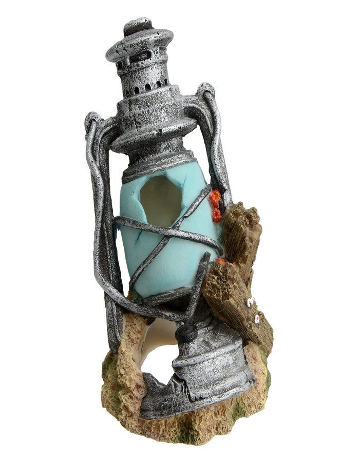 Saim Aquarium Ornament Realistic Hollow Hole Kerosenes Lamp Fish Tank Decoration for Betta Goldfish, Cichlid, Shrimp Breeding, Pleco Cave Natural Aquarium Decor - Image 1