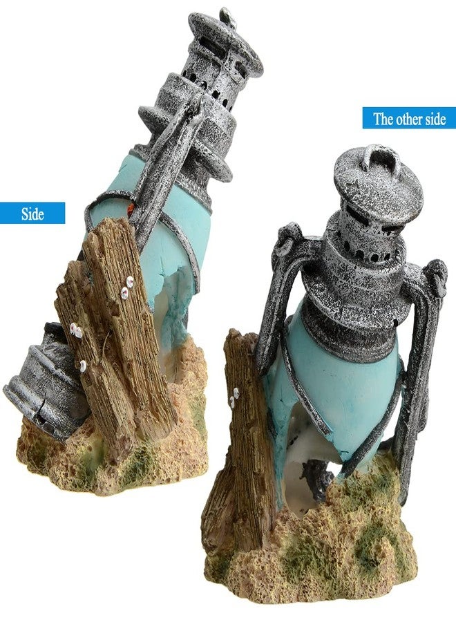 Saim Aquarium Ornament Realistic Hollow Hole Kerosenes Lamp Fish Tank Decoration for Betta Goldfish, Cichlid, Shrimp Breeding, Pleco Cave Natural Aquarium Decor - Image 3