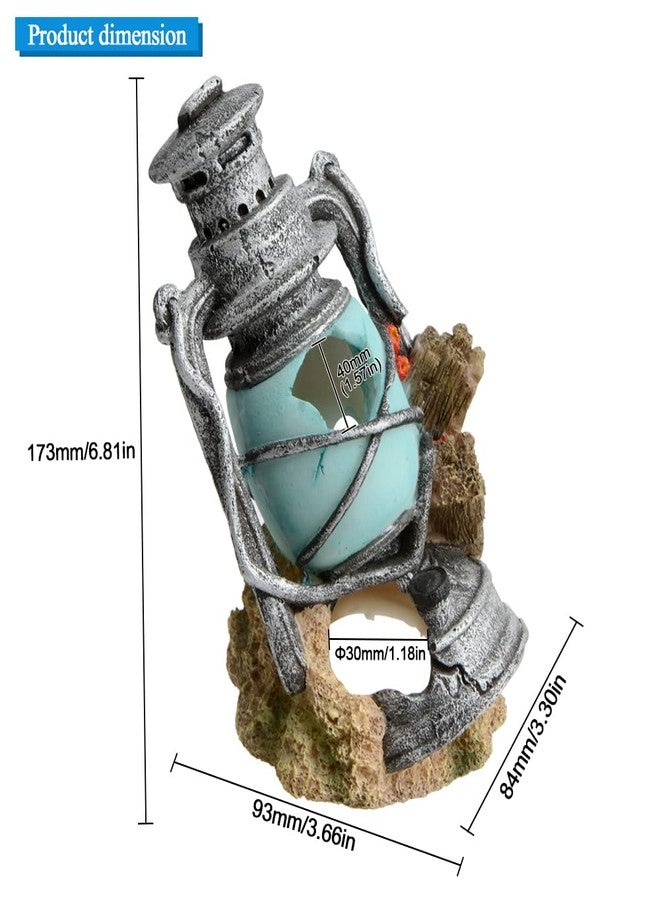 Saim Aquarium Ornament Realistic Hollow Hole Kerosenes Lamp Fish Tank Decoration for Betta Goldfish, Cichlid, Shrimp Breeding, Pleco Cave Natural Aquarium Decor - Image 2