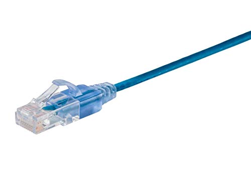 Monoprice Cat6A Ethernet Patch Cable 10Pack Snagless RJ45 550Mhz 10G UTP Pure Bare Copper Wire 30AWG 05 Feet Blue SlimRun Series - Image 3