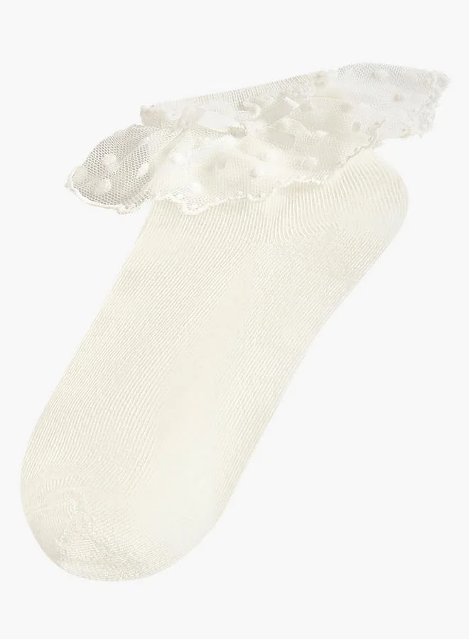 Celeste Pack of 3 Girls Socks with Embroidered Frill Detail Ramadan Collection