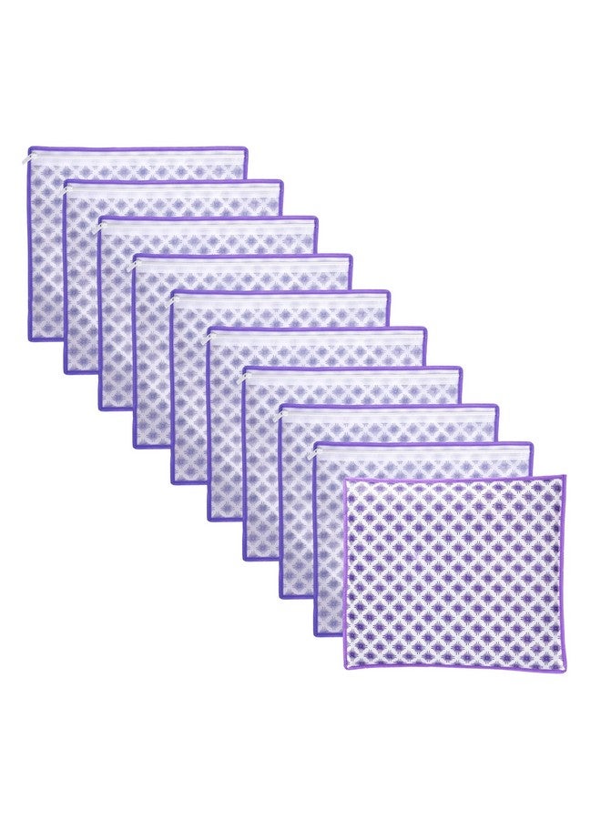 LAXIS HOMFIL Brand - LAXIS Non-Woven Printed Single Saree Cover, Saree Bag Pack of 10Pcs, Transparent Saree Covers With Zip, Saree Covers For Storage, Wardrobe Organiser, Size-36x42x2cm (Purple) - Image 1