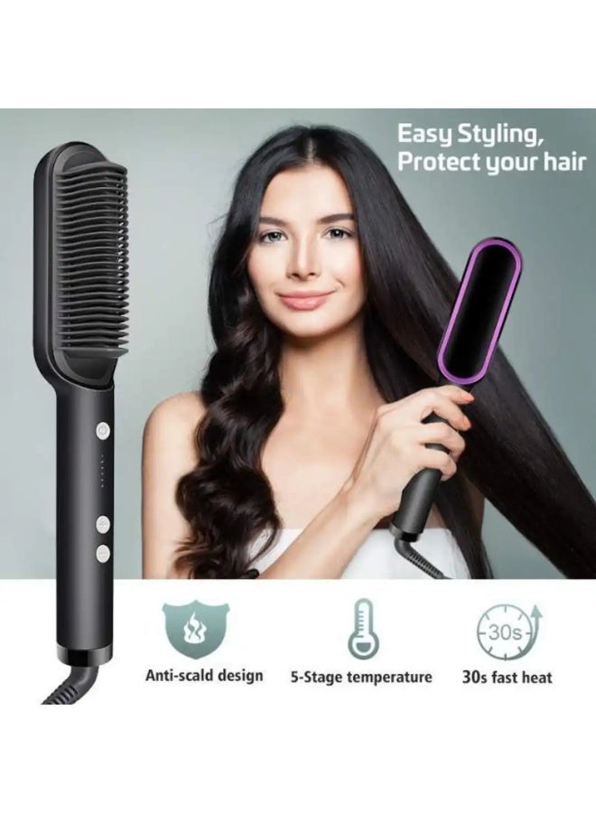 ماكس Professional Hair Straightener Brush – Hair Style Comb MultiColor - Image 2