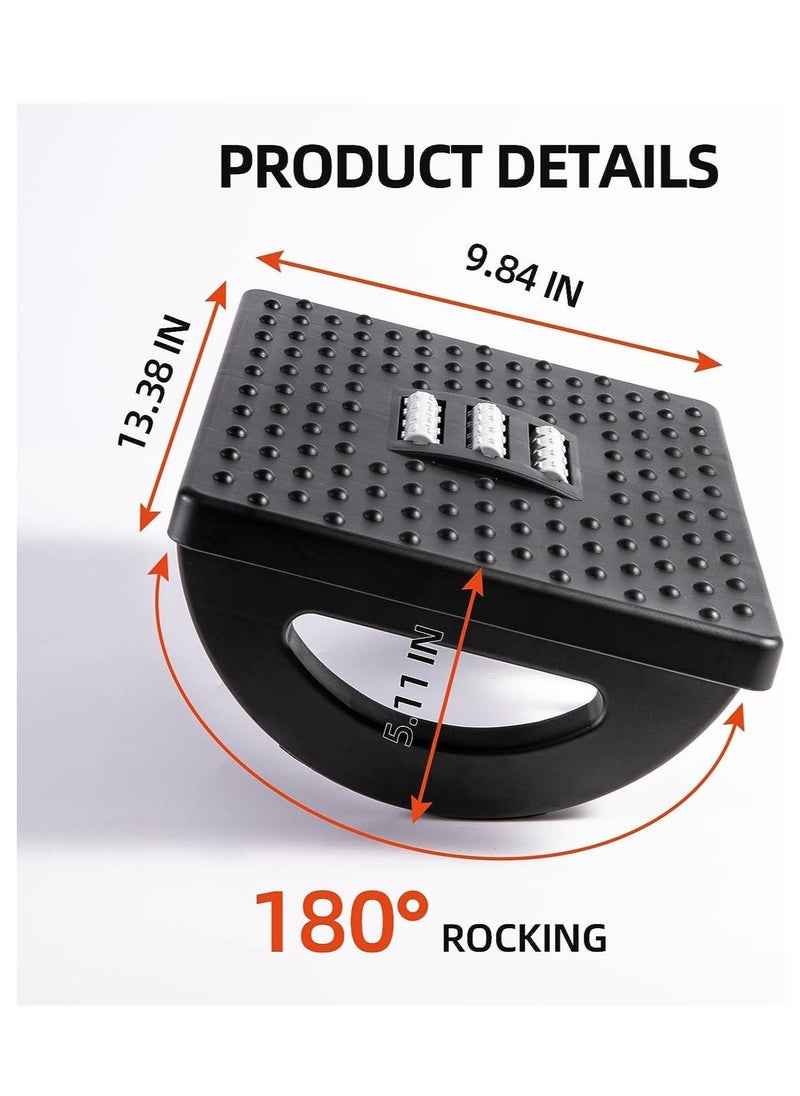Arabest Ergonomic Foot Rest Under Desk, 180° Rocking Desk Foot Stool with Massage Surface, Foot Massager for Home, Office, Relieve Leg Pressure (Grey)  - Image 4