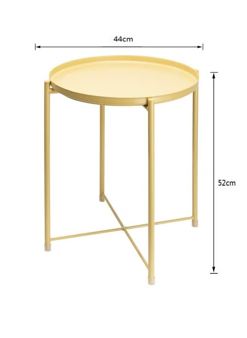 Beauenty Removable and Foldable Round Side Table Yellow - Image 3
