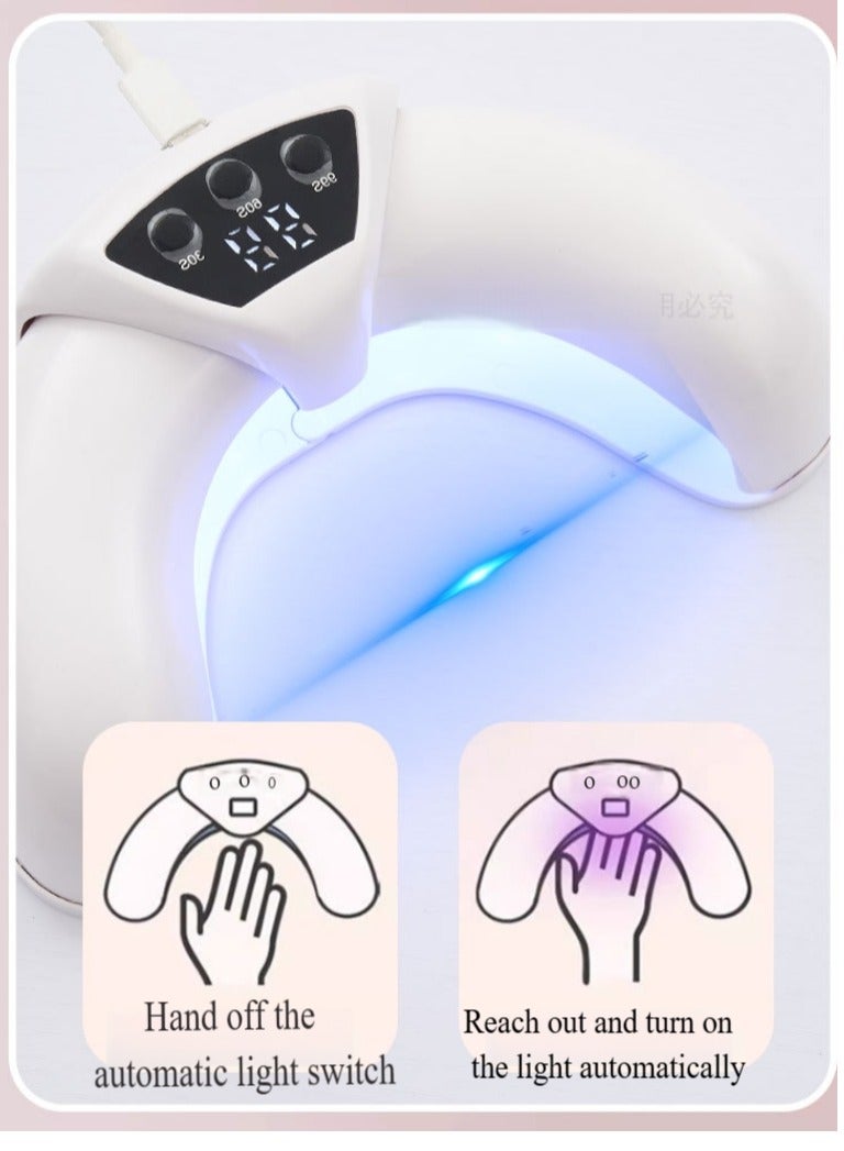 Professional Gel Polish LED Nail Dryer Light Nail Dryer, LED Nail Lamp for Professional Nail Salon Nail Polish Curing Manicure Pedicure and Manicure Tools White - Image 3
