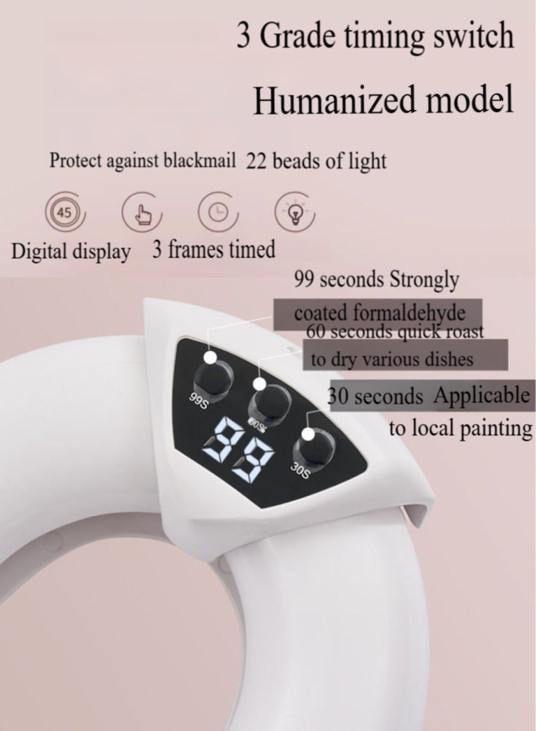 Professional Gel Polish LED Nail Dryer Light Nail Dryer, LED Nail Lamp for Professional Nail Salon Nail Polish Curing Manicure Pedicure and Manicure Tools White - Image 4