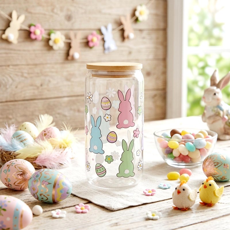 LUICONMO Easter Gifts for Teen Girls Women, Easter Baskets Stuffers for Teens Adults, Self Care Spa Gift Basket Spring Gifts Set Box with Bunny Theme Glass Cup - Brighten up Her Day! - Image 2