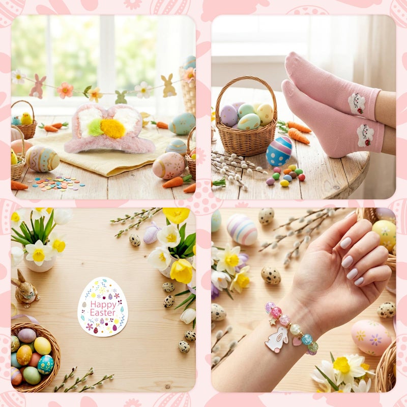 LUICONMO Easter Gifts for Teen Girls Women, Easter Baskets Stuffers for Teens Adults, Self Care Spa Gift Basket Spring Gifts Set Box with Bunny Theme Glass Cup - Brighten up Her Day! - Image 4