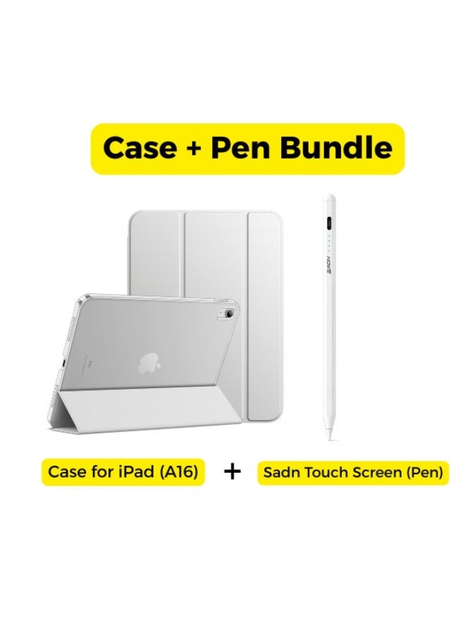 Sadn iPad Bundle – Universal Magnetic Stylus Pen + Smart Protective Case for iPad A16 11th Generation 11 Inch 2025 / iPad 10th Generation 10.9 Inch 2022, Slim Trifold Cover, Rechargeable Pencil - Image 2