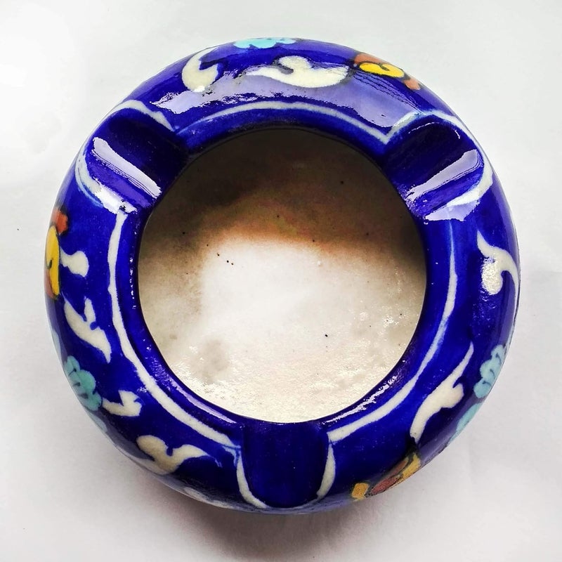 Shiv Kripa Blue Pottery Pottery Decorative Ceramic Ashtray Blue - Image 2