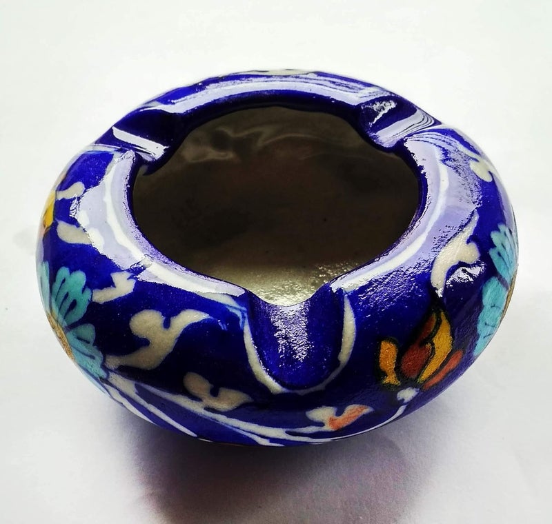 Shiv Kripa Blue Pottery Pottery Decorative Ceramic Ashtray Blue - Image 1