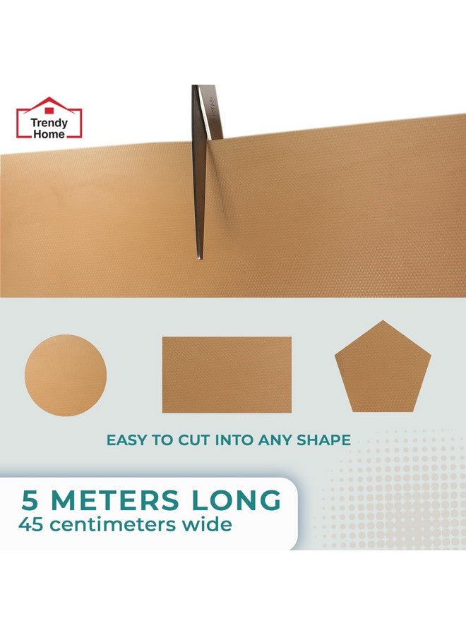 Senego by Trendy Home Anti-Slip Mat for Kitchen (45 cm x 5 m), Food Grade & Washable, Mat for Fridge, Shelves, Cupboards, EVA Shelf Liner Sheet for Drawers & Wardrobe (Diamond Texture, Beige) - Image 4