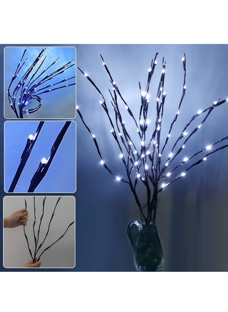 KASTWAVE - 3 Pack Lighted Branches,Led Branch Light Battery Operated Lighted Branches Vase Filler Willow Twig Lighted Branch 30 Inch 20 LED for Home Party Decoration Indoor Outdoor（Cool White） - Image 1