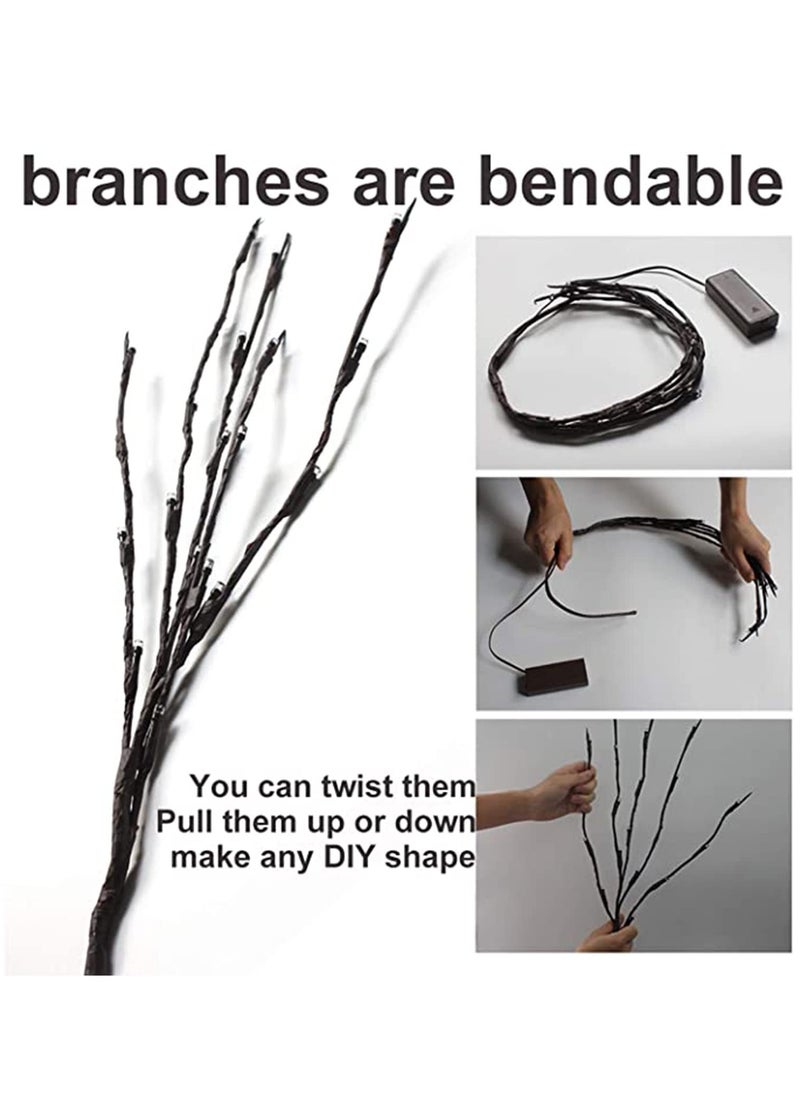 KASTWAVE - 3 Pack Lighted Branches,Led Branch Light Battery Operated Lighted Branches Vase Filler Willow Twig Lighted Branch 30 Inch 20 LED for Home Party Decoration Indoor Outdoor（Cool White） - Image 1