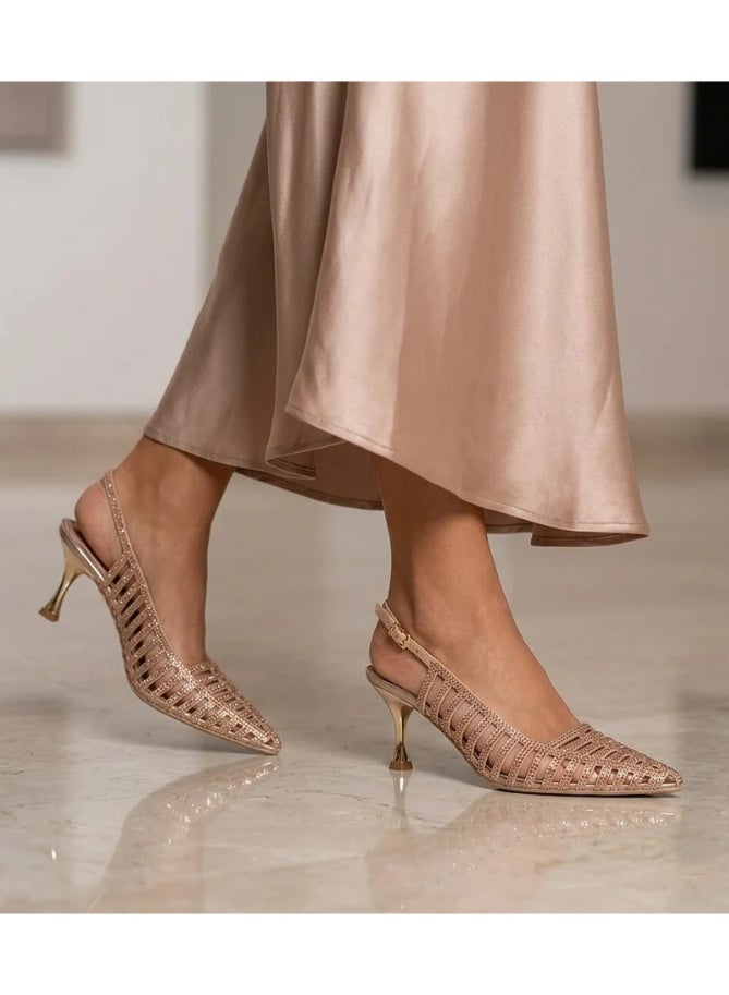 Vbranda Crystal Embellished Mesh Heels C-89 - Image 1