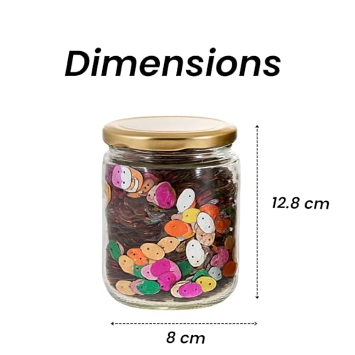MACHAK Kitchen Storage Glass Jar With Rust Proof Air Tight Golden Cap, 500 Gms, Clear (Set of 3) - Image 2