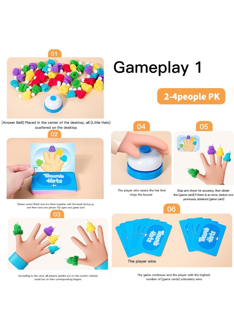 Thumb cap left and right hand training, color recognition thinking training, children's puzzle toys, parent-child interactive board game, suitable for children and party games - Image 4