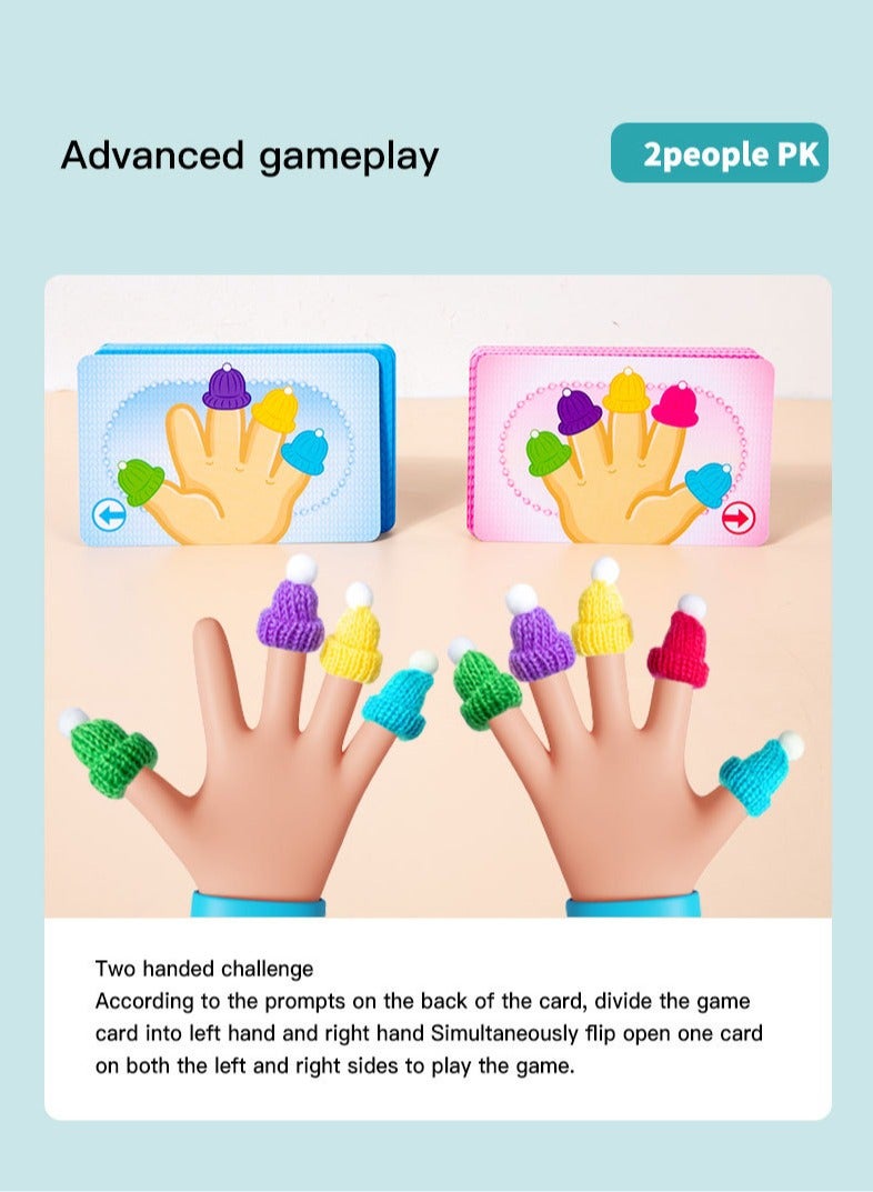 Thumb cap left and right hand training, color recognition thinking training, children's puzzle toys, parent-child interactive board game, suitable for children and party games - Image 5