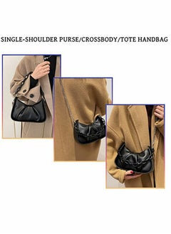 KASTWAVE Handbags, Shoulder Bag, Fashion Purses, for Women's Multipurpose Crossbody Flapper Dumpling Pouch Clutch And Evening Bag (Black)  - Image 4