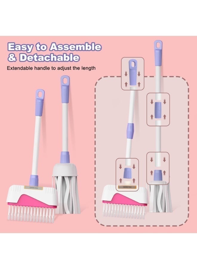 WALALLA Toddler Cleaning Set, 12PCS Detachable Kids Broom and Dustpan Set Includes Mop, Brush, Scraper, Handcart, Bucket and More, Pretend Play Housekeeping Kit, Birthday Gift for Boys Girls Aged 3+ - Image 4