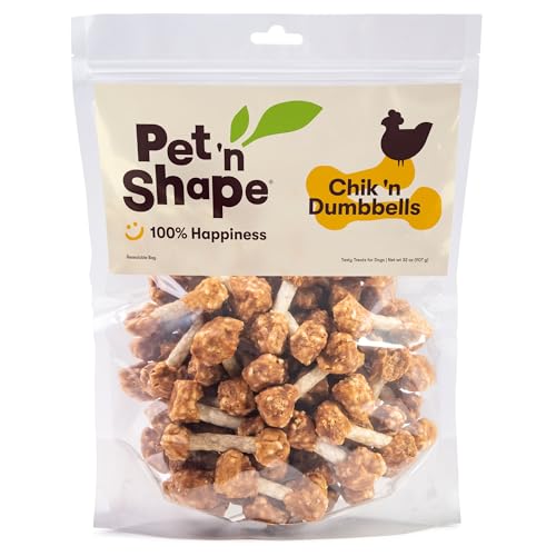 Pet 'n Shape Chik 'N Rice Dumbbells - All Natural Dog Treats, Chicken, 32 oz - Image 1