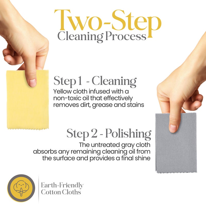 Mayflower Products Mayflower Polishing Cloth for Stainless Steel Copper Brass Chrome Made in USA Non Toxic 2 Cotton Cleaning Set 11 x 14 in ea.User-Friendly Cleaner for Kitchen Watch Musical Instruments Coins Antiques - Image 3