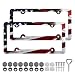 LIN KANG American Flag License Plate Frame Holder 2 Pack Patriotic Universal Aluminum Matte Stripe US Flag Gloss Car Plate Frame Covers with 4 Holes and Screws Fasteners Caps - Image 2
