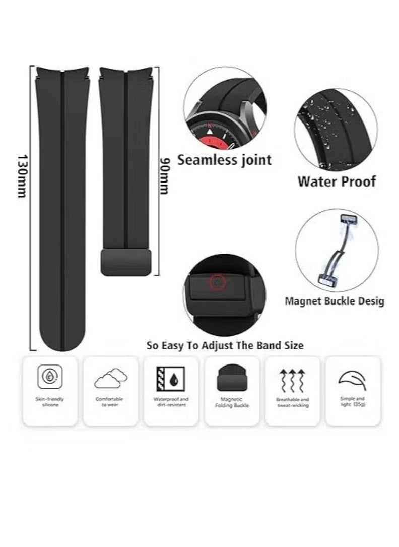 ELTRAZONE No Gap Silicone Sport Strap Compatible with Samsung Galaxy Watch 5 Pro 45mm, Galaxy Watch 5/6 Bands 40mm 44mm, Galaxy Watch 6 Classic 43mm 47mm – Comfortable, Durable, Adjustable Fitness Strap for Men and Women, Multiple Colors - Image 2