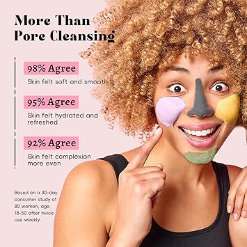 ANRCOLLECT Face Masks Set for Women 4Pack Clay Face Mask with Charcoal Face Mask Vitamin C Clay Mask Mugwort Mask Purple Clay Mask Face Masks Skincare Facial Mask Kits for Pore Cleansing 280G - Image 5