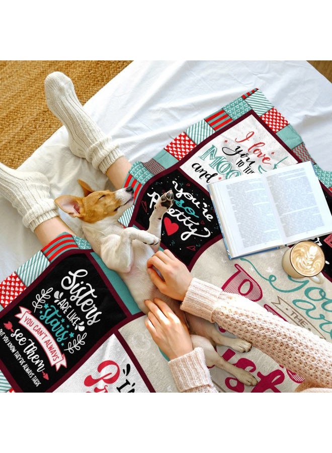 Dfaqehk Sisters Gifts from Sister, Birthday Gifts for Sister from Brother, Sister Gifts Throw Blanket 60 x 50 Inch, Sister Birthday Gifts from Sisters, Valentines Gift for Sister - Image 3