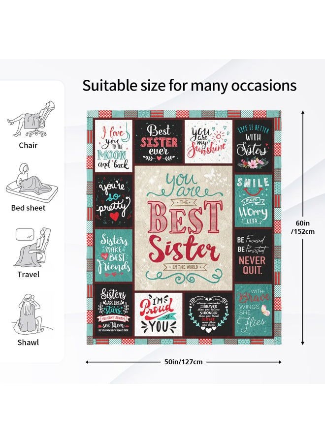 Dfaqehk Sisters Gifts from Sister, Birthday Gifts for Sister from Brother, Sister Gifts Throw Blanket 60 x 50 Inch, Sister Birthday Gifts from Sisters, Valentines Gift for Sister - Image 4