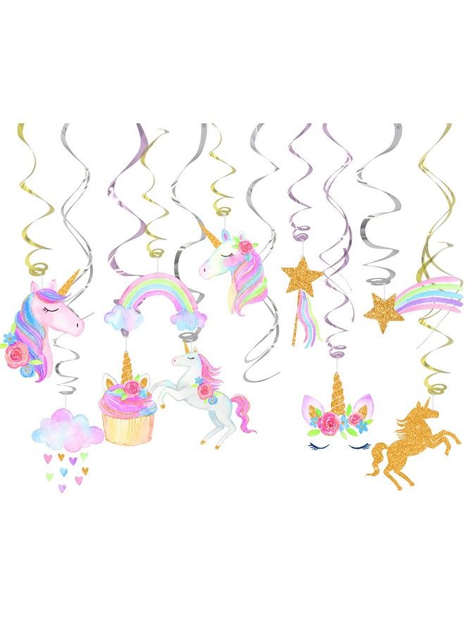 Klmars 30 Ct Unicorn Hanging Swirl Decorations Unicorn Party Decorations Unicorn Birthday Party Supplies - Image 1
