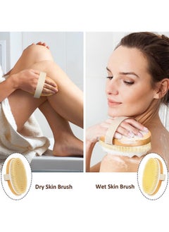 Metene 2 Pack Dry Body Brushes, Exfoliating Body Scrubbers, Natural Bristles For Dry Skin, Improve Circulation, Stop Ingrown Hairs, Reduce Acne And Cellulite (G7130)  - Image 3