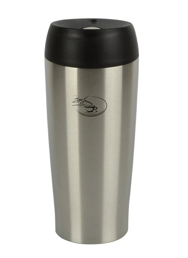 BASURRAH Vacuum Insulated Coffee Mug , Steel, Silver Color, 400ML  - Image 2