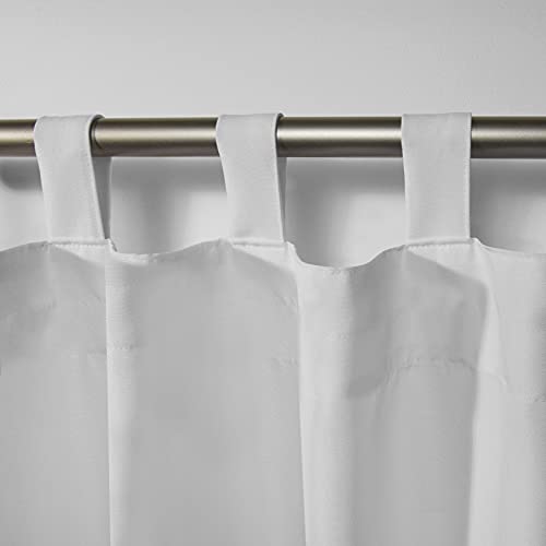 Exclusive Home Cabana Solid Indoor/Outdoor Light Filtering Hook-and-Loop Tab Top Curtain Panel, 54"x96", Winter White, Set of 2 - Image 3