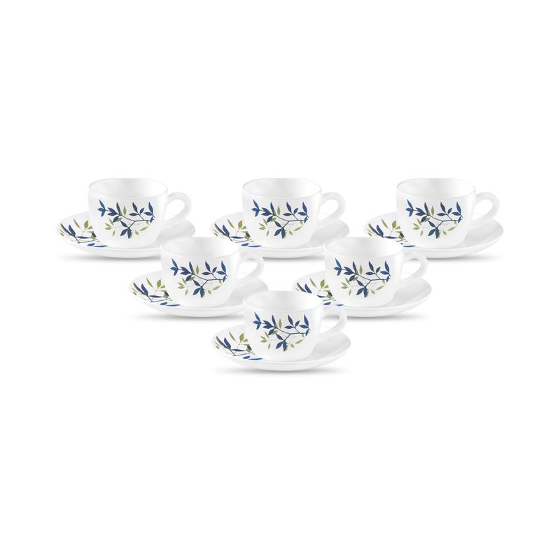 La Opala, Novo Collection Opal Glass Crockery | Cup & Saucer Princess, Set of 12 | Silken Charm, 150 ml | for Tea & Coffee | Microwave Safe | 100% Vegetarian | Extra Strong | Super Light | Super White - Image 5